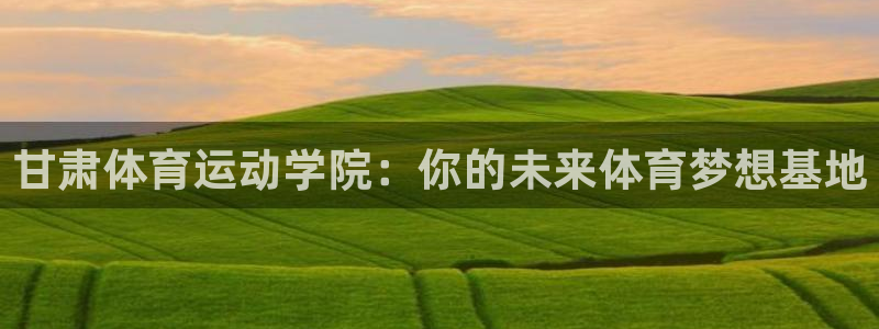 尊龙官方正版app集团：甘肃体育运动学院：你的未来体
